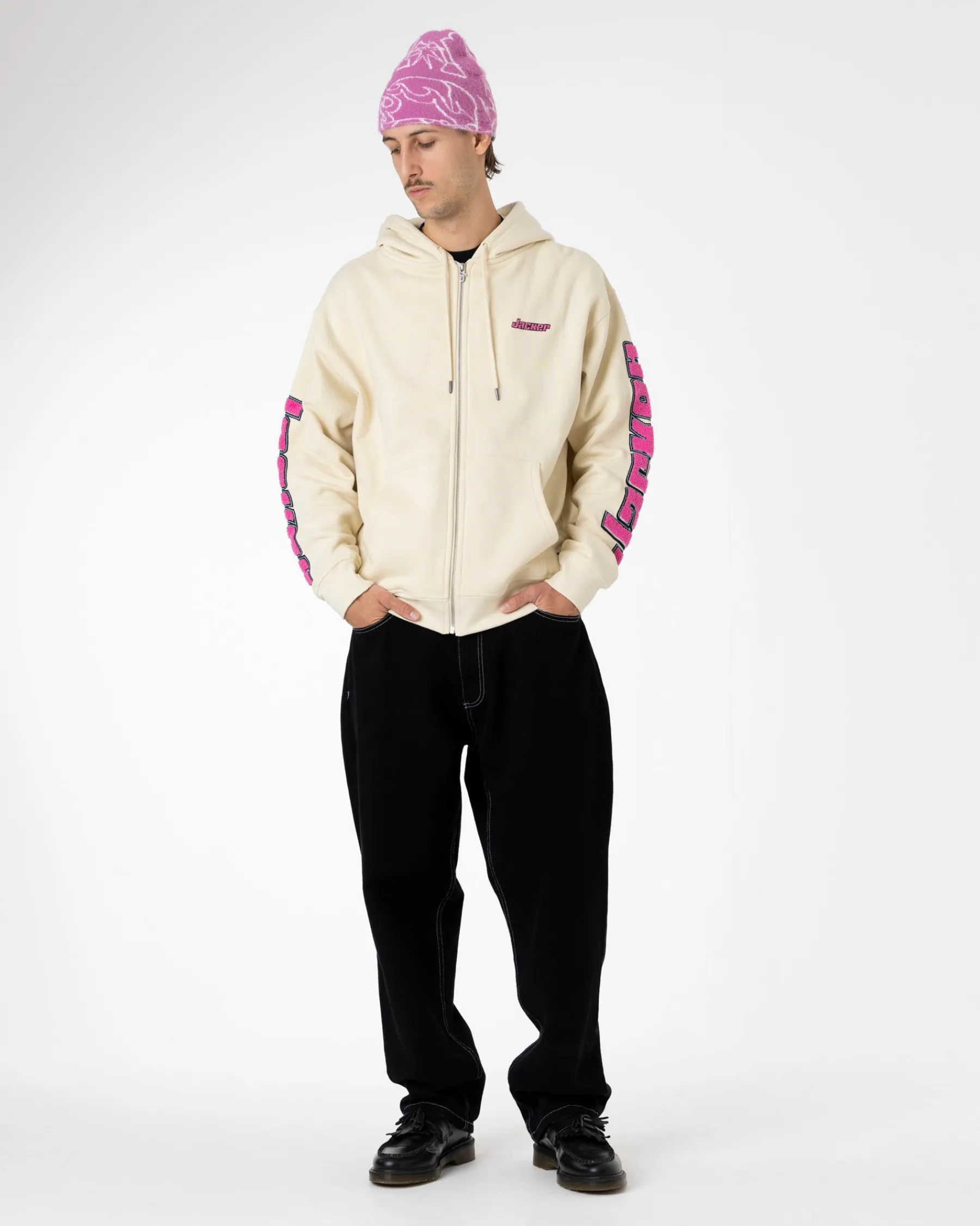Sweats|JACKER ABSOLEM ZIPPED HOODIE - BEIGE