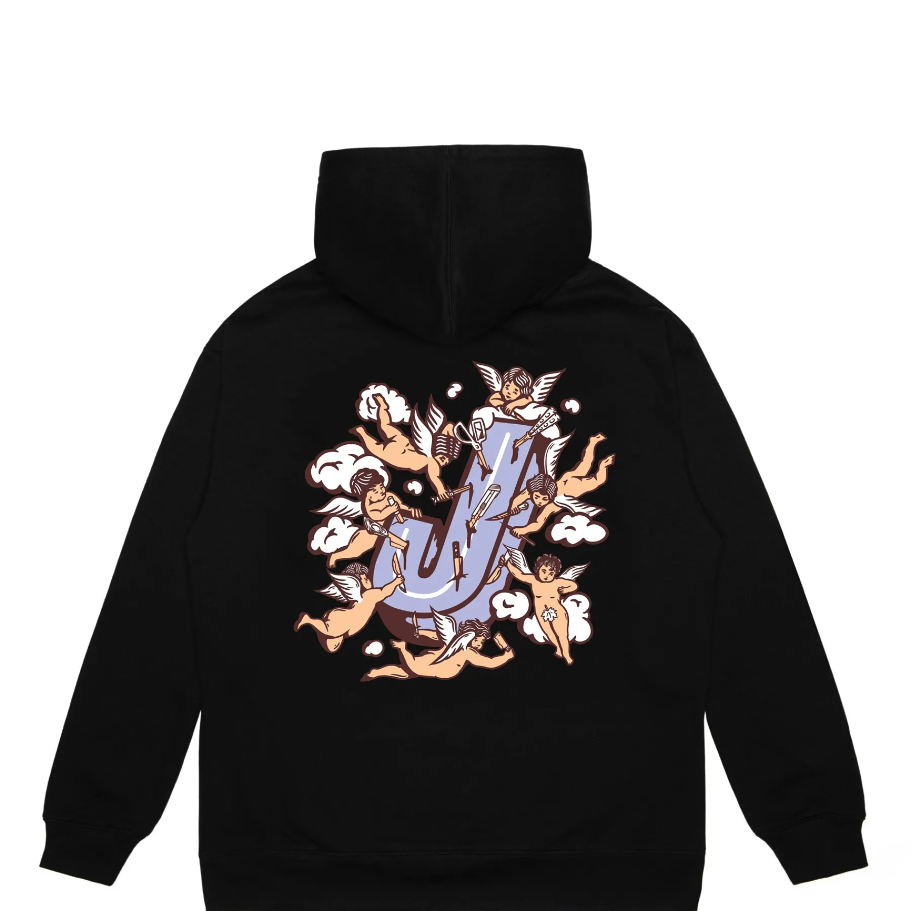 Sweats|JACKER ANGELS HOODIE - BLACK