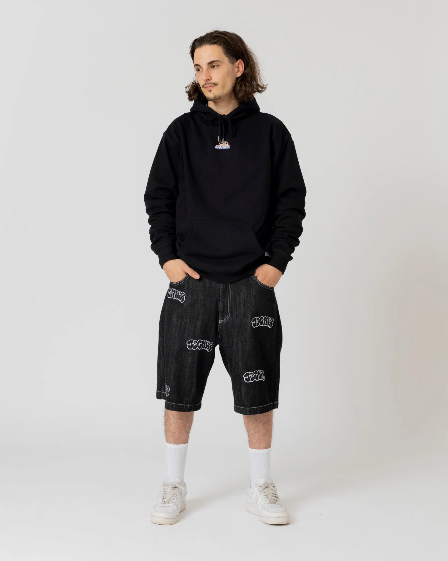 Sweats|JACKER ANGELS HOODIE - BLACK