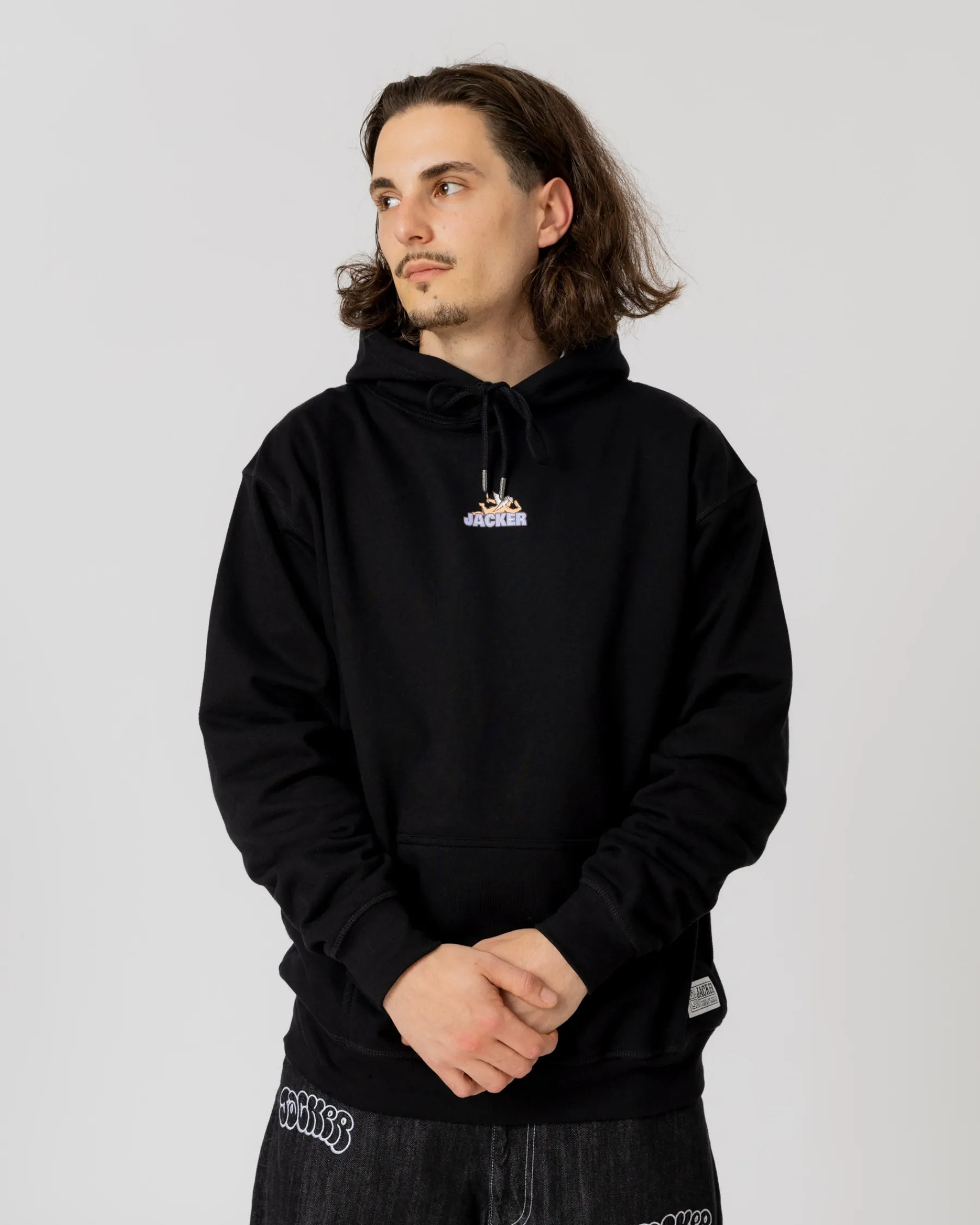Sweats|JACKER ANGELS HOODIE - BLACK