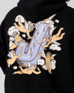 Sweats|JACKER ANGELS HOODIE - BLACK