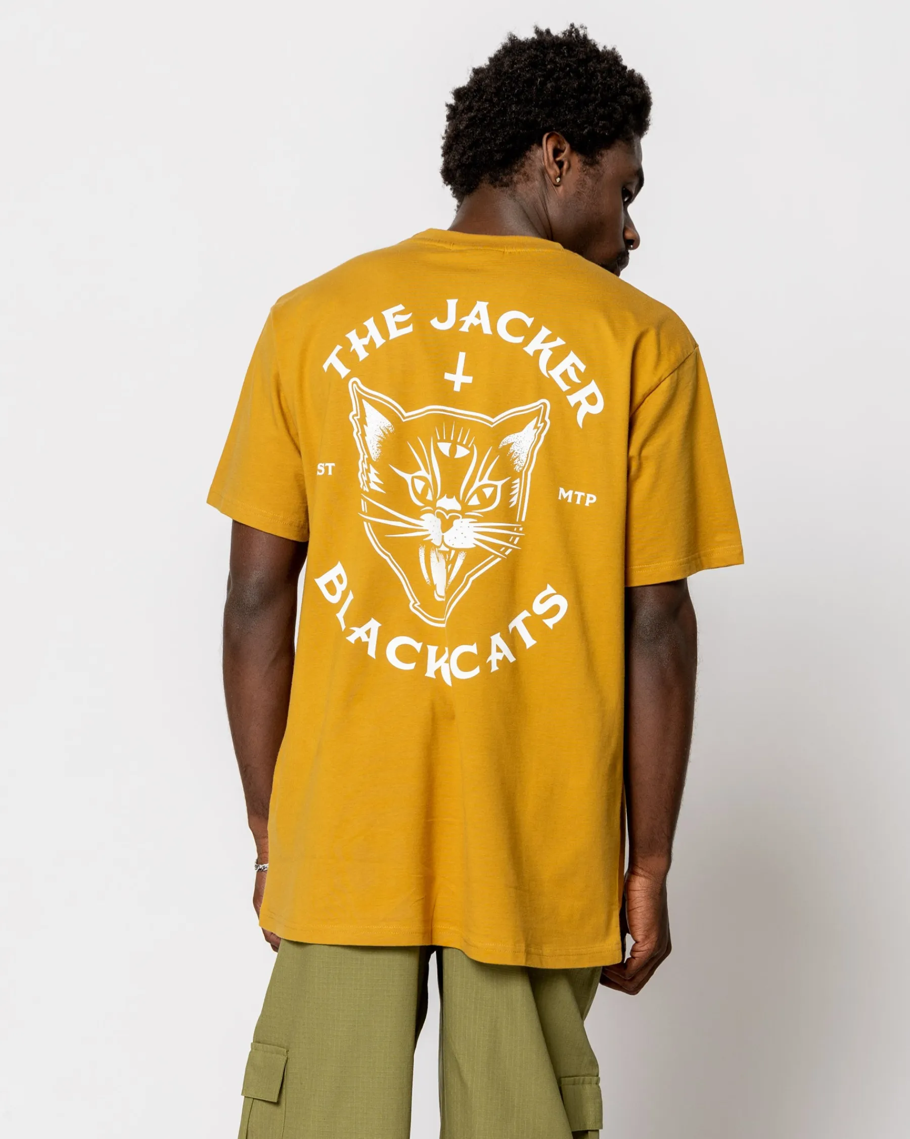 T-shirts|JACKER BLACK CATS - T-SHIRT - MUSTARD