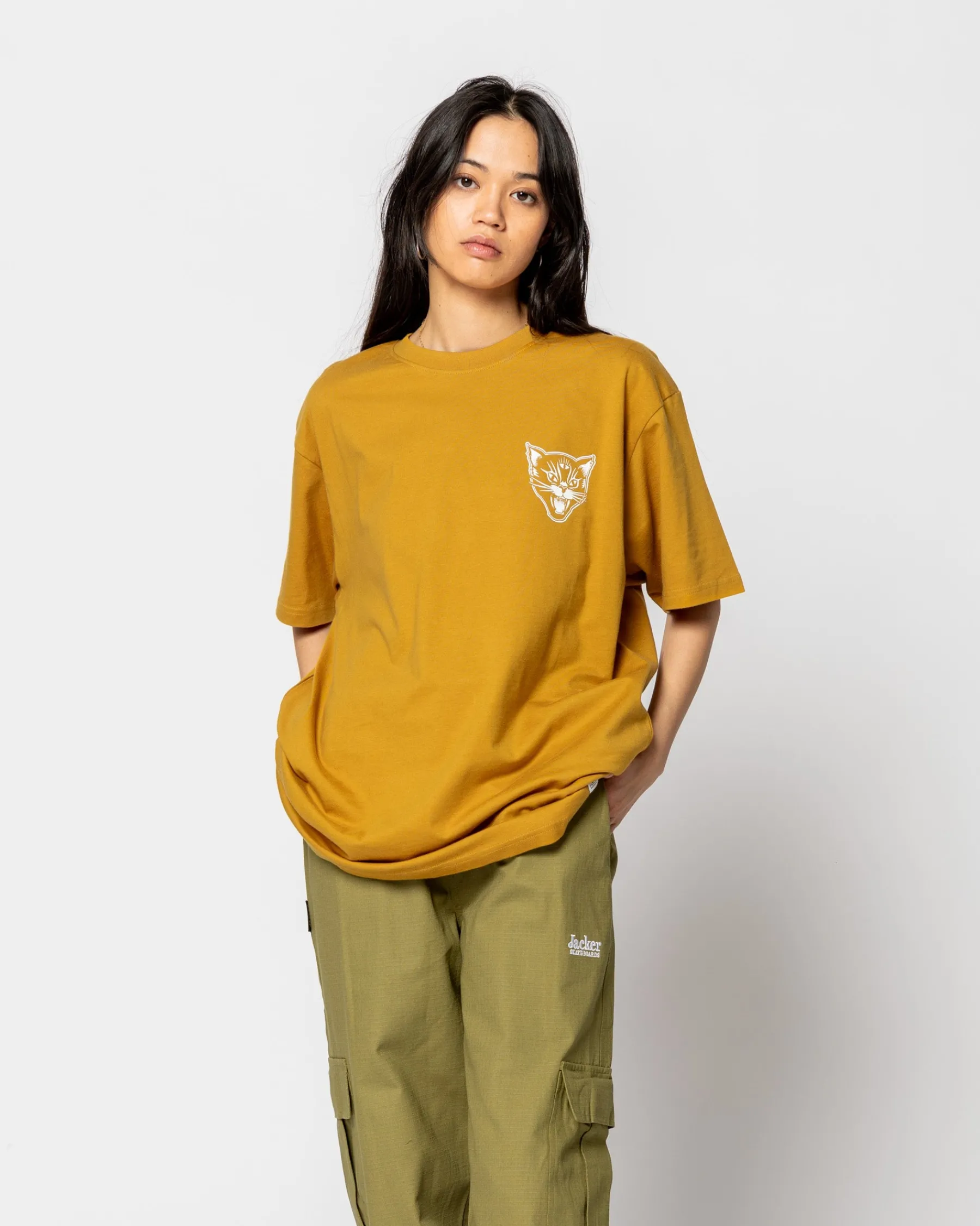 T-shirts|JACKER BLACK CATS - T-SHIRT - MUSTARD