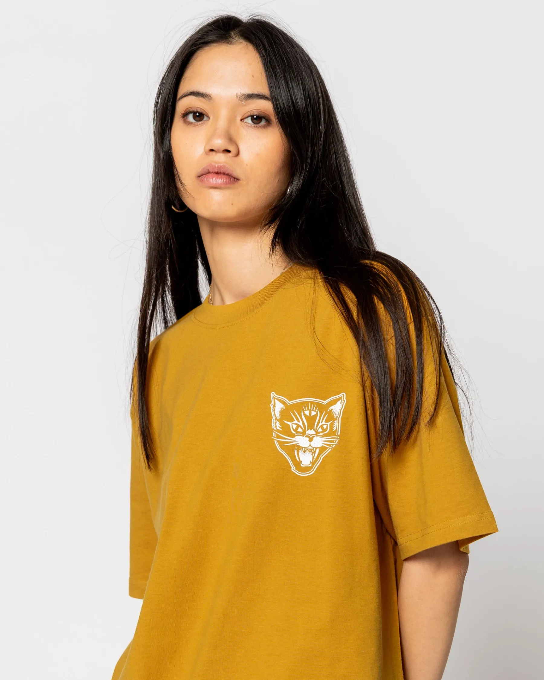 T-shirts|JACKER BLACK CATS - T-SHIRT - MUSTARD