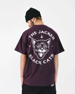 T-shirts|JACKER BLACK CATS - T-SHIRT - PURPLE