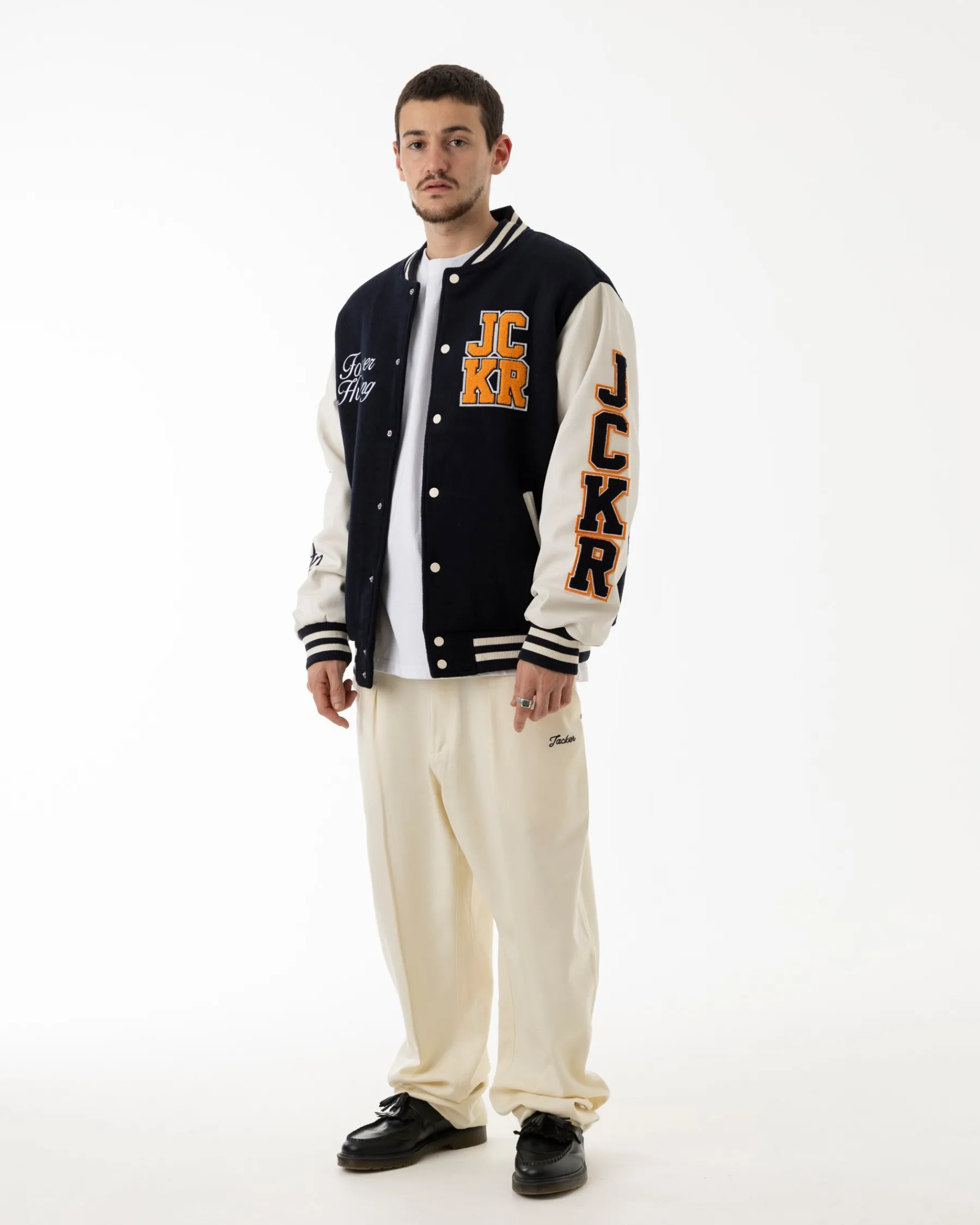Vestes|JACKER CANARDO VARSITY JACKET - NAVY / WHITE