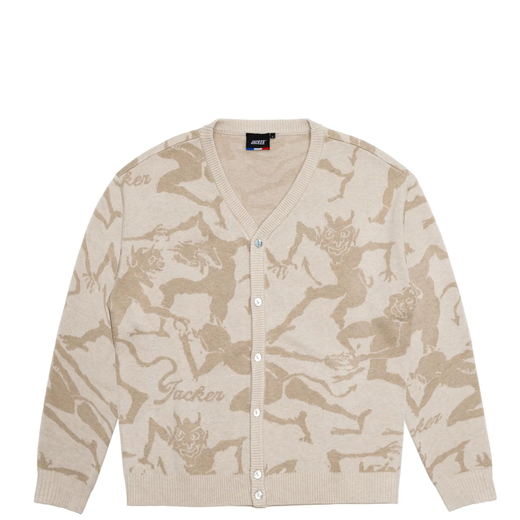 Knit|Vestes|JACKER CARDIGAN KNIT DEVILS DANCE - BEIGE
