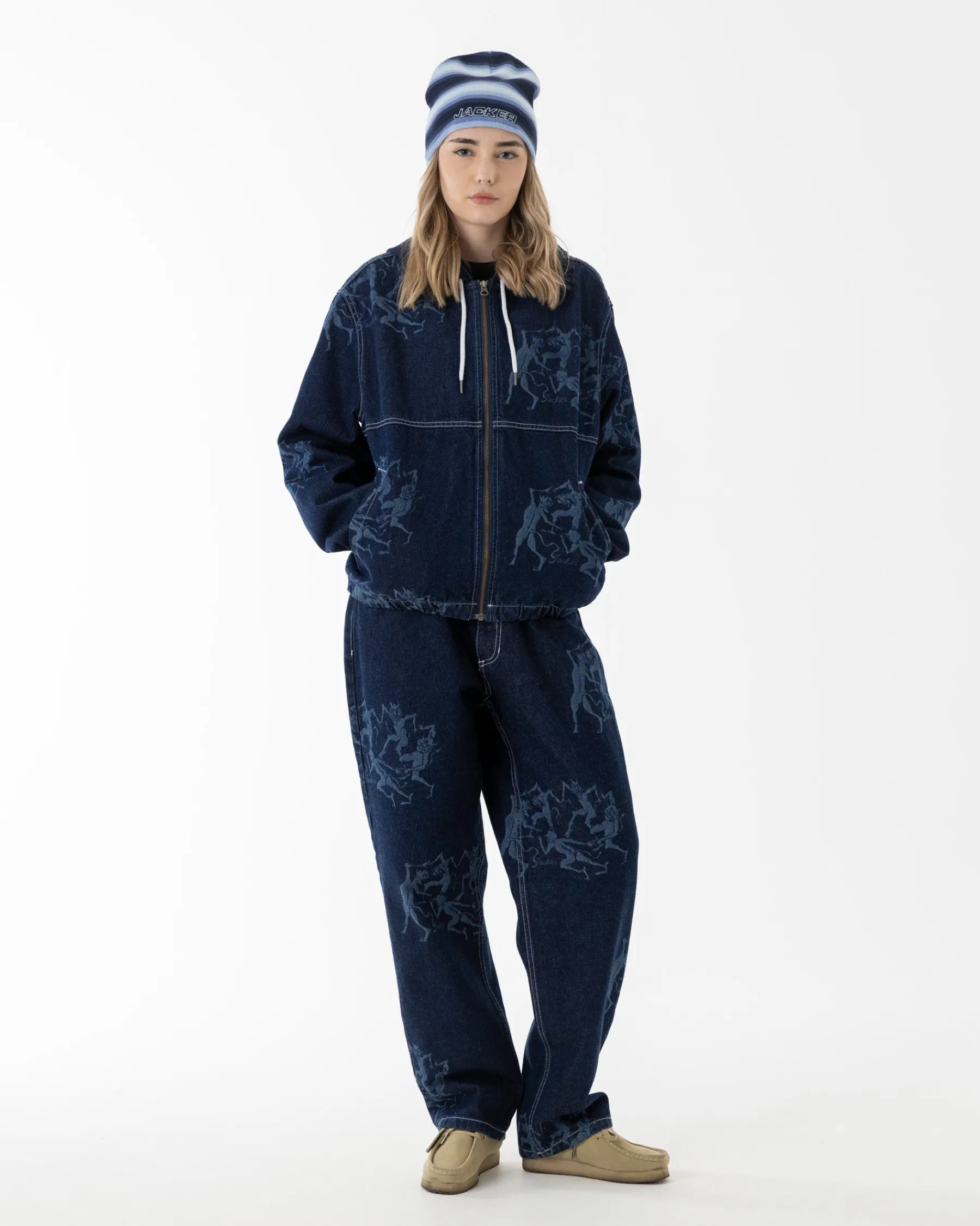 Vestes|JACKER DEVILS DANCE DENIM JACKET - AOP