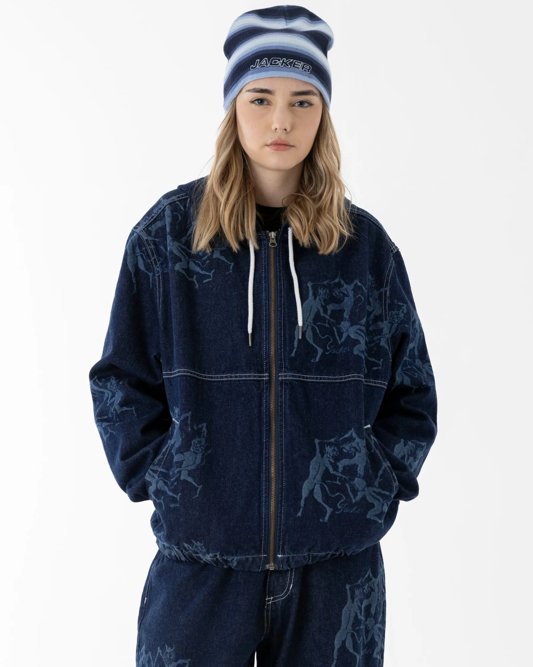 Vestes|JACKER DEVILS DANCE DENIM JACKET - AOP