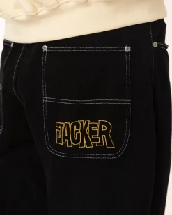 Pantalons & Shorts|JACKER DISTILLERY BAGGY DENIM PANT - BLACK