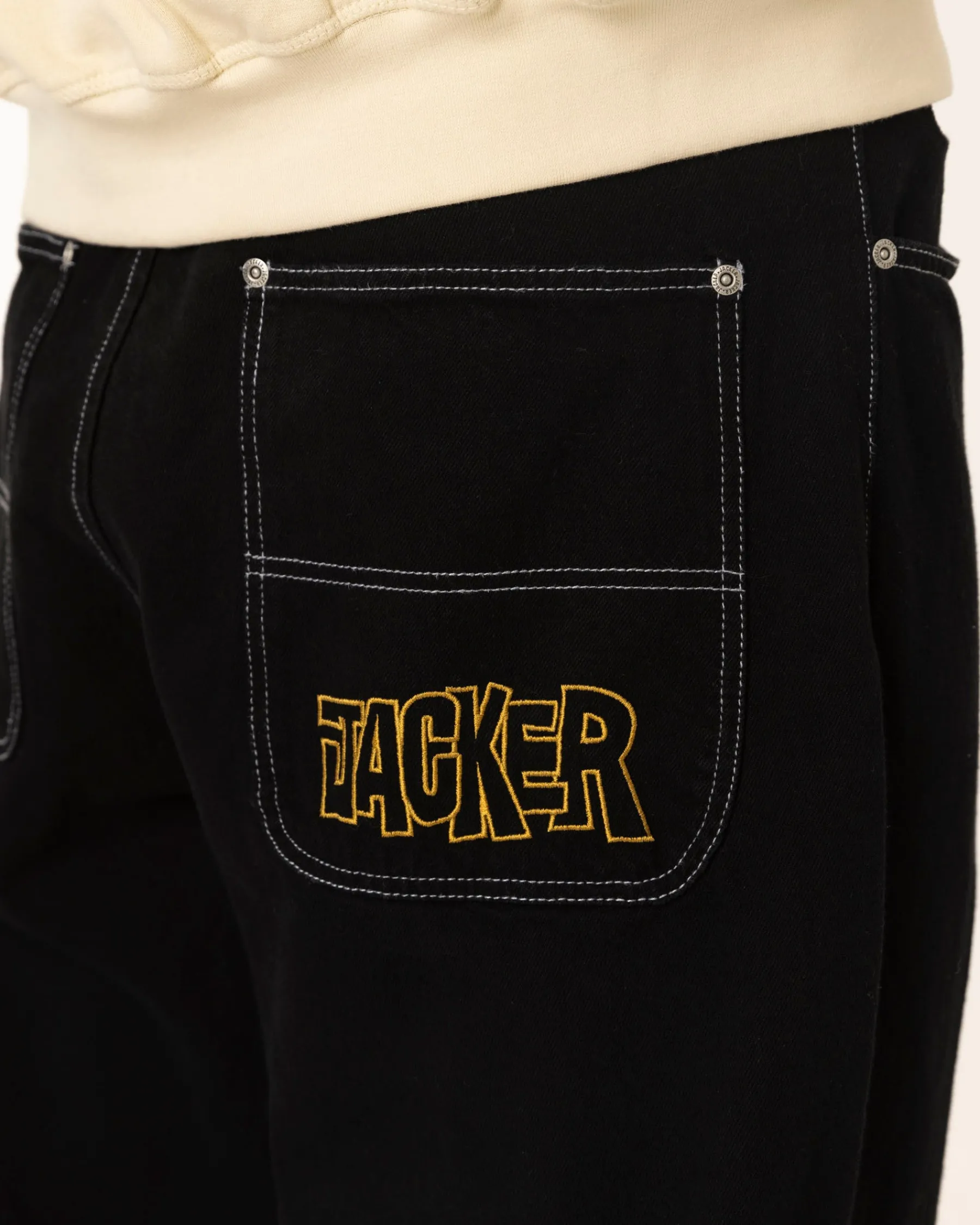 Pantalons & Shorts|JACKER DISTILLERY BAGGY DENIM PANT - BLACK