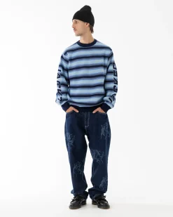Sweats|Knit|JACKER EURO STRIPE KNIT - BLUE