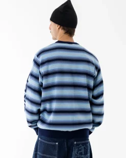Sweats|Knit|JACKER EURO STRIPE KNIT - BLUE