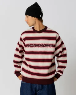 Knit|Sweats|JACKER EURO STRIPE KNIT CREWNECK - MULTI