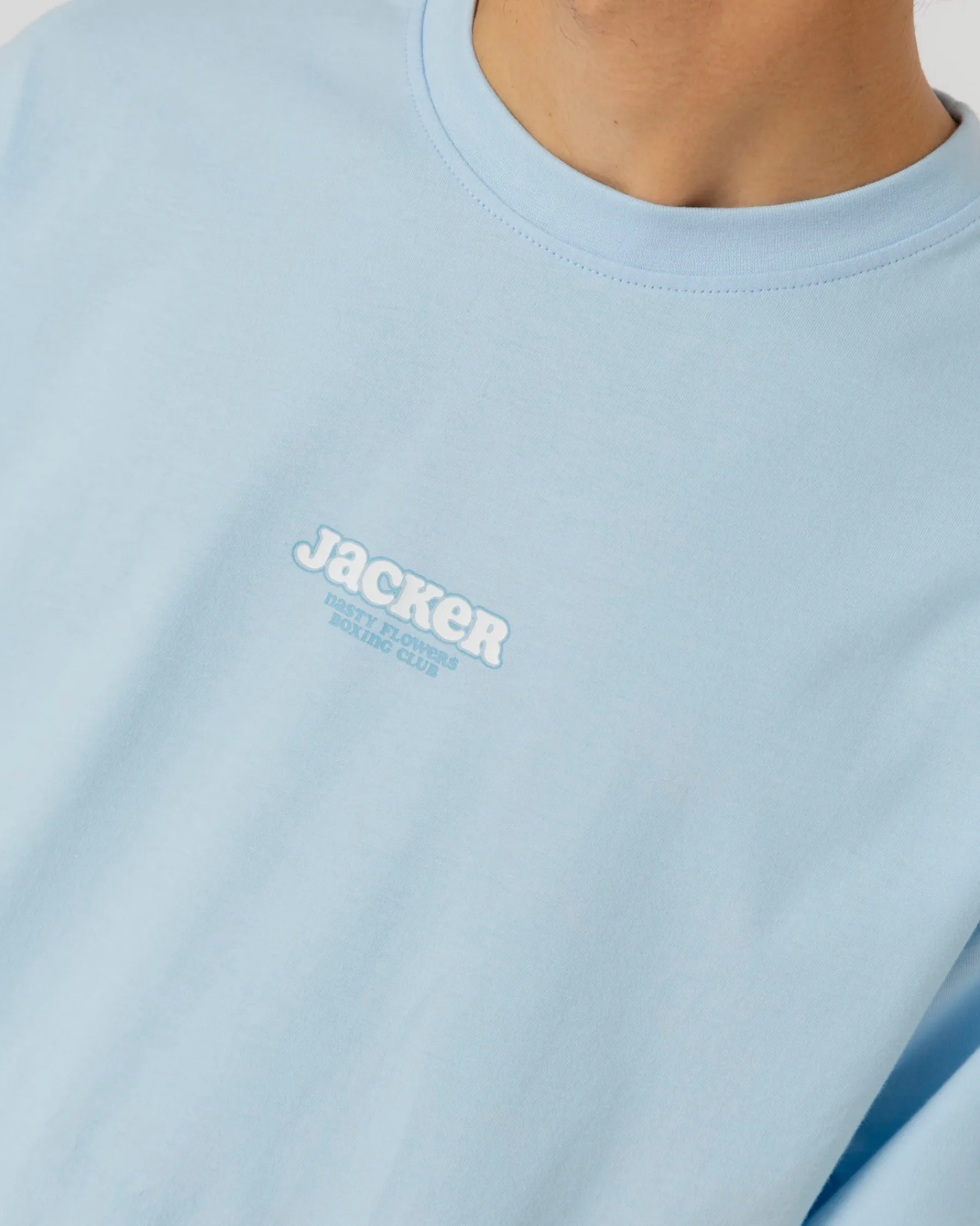 T-shirts|JACKER FIGHT FLOWER T-SHIRT - BLUE
