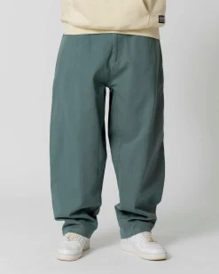 Pantalons & Shorts|JACKER FLOP TWILL EXTRA BAGGY PANT - TEAL