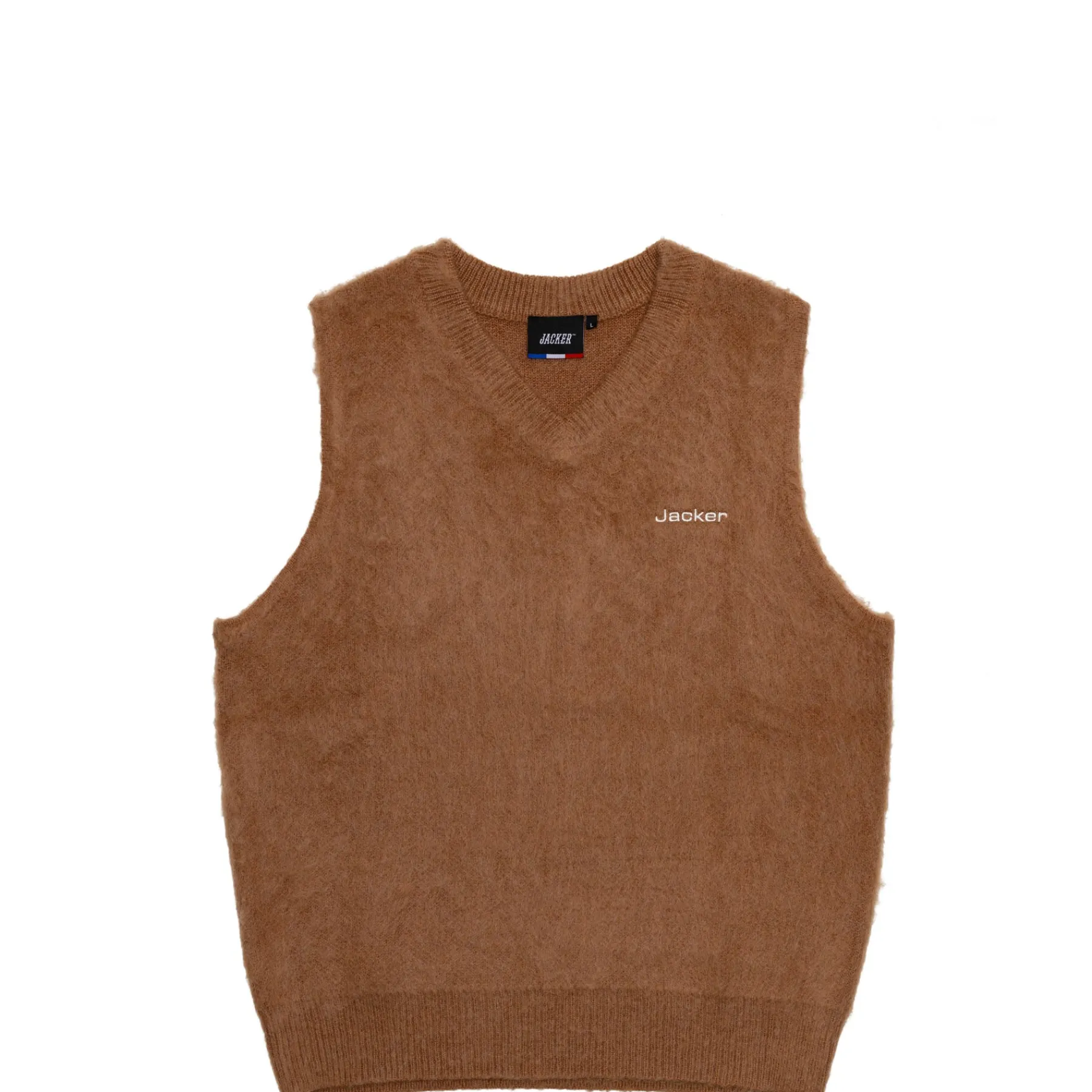 Knit|JACKER GRAND PA SLEEVELESS MOHAIR - BROWN