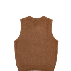 Knit|JACKER GRAND PA SLEEVELESS MOHAIR - BROWN