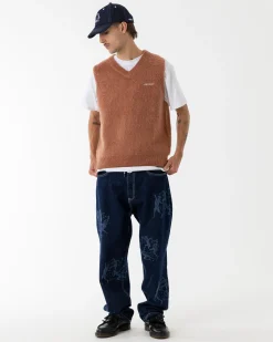 Knit|JACKER GRAND PA SLEEVELESS MOHAIR - BROWN