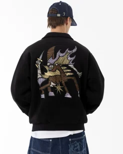 Vestes|JACKER HORSICA VARSITY JACKET - BLACK