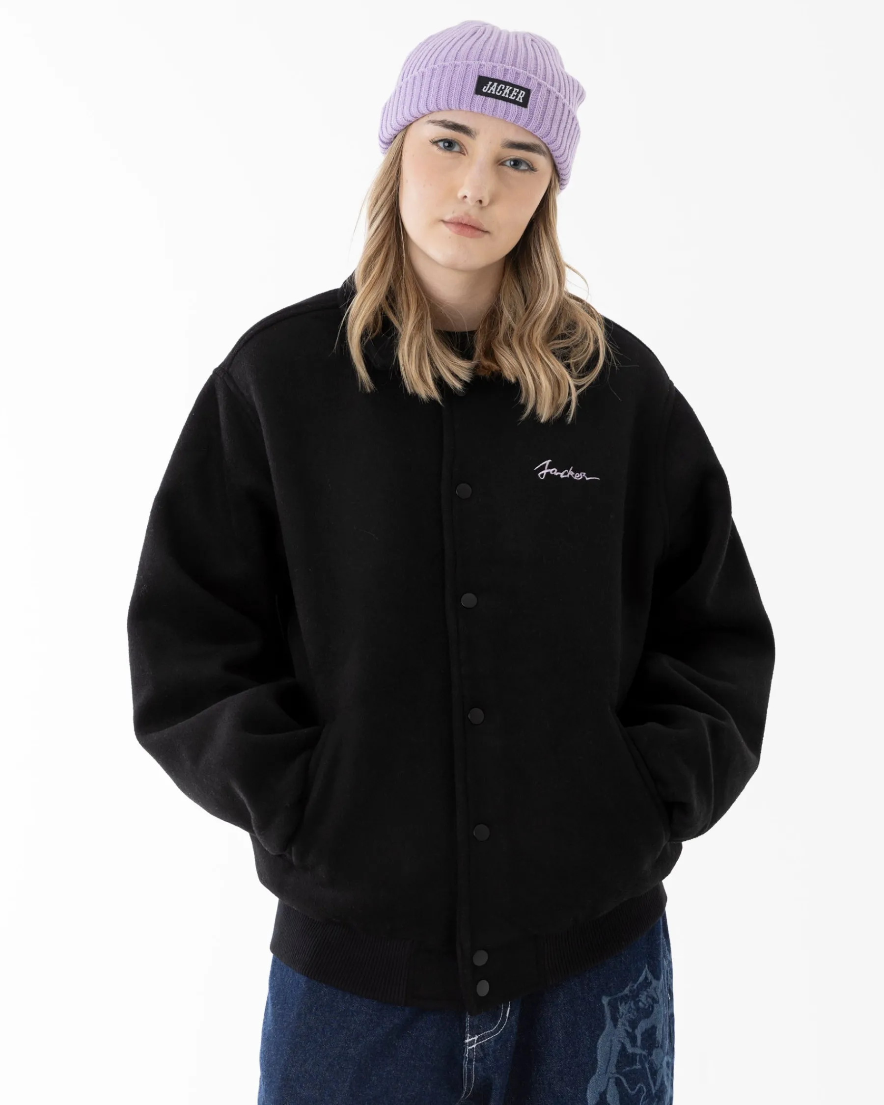 Vestes|JACKER HORSICA VARSITY JACKET - BLACK