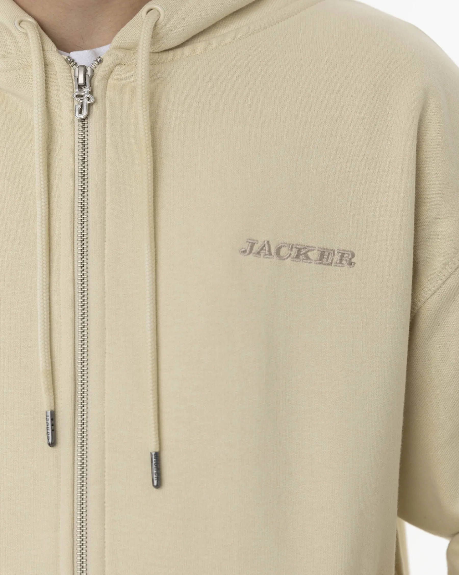 Sweats|JACKER NOTORIOUS ZIPPED HOODIE - BEIGE