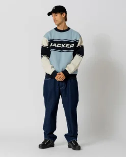 Knit|Sweats|JACKER OLYMPICO KNIT CREWNECK - BLUE