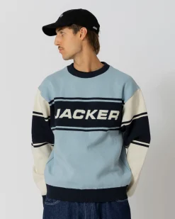 Knit|Sweats|JACKER OLYMPICO KNIT CREWNECK - BLUE