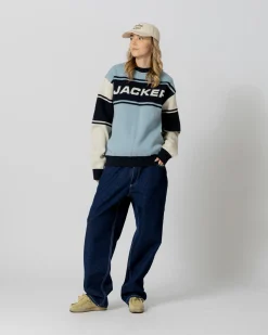 Knit|Sweats|JACKER OLYMPICO KNIT CREWNECK - BLUE