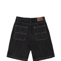 Pantalons & Shorts|Denim|JACKER SERIF LOGO DENIM BAGGY SHORT - BLACK