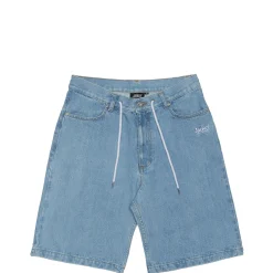 Pantalons & Shorts|Denim|JACKER SERIF LOGO DENIM BAGGY SHORT - BLUE