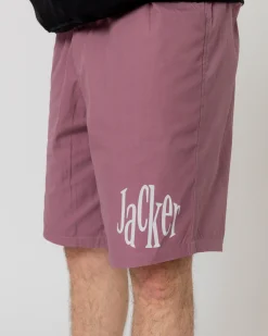 Pantalons & Shorts|JACKER SWELL LOGO SHORT - PURPLE