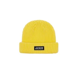 Headwear|JACKER TEAM LOGO SHORT BEANIE - YELLOW