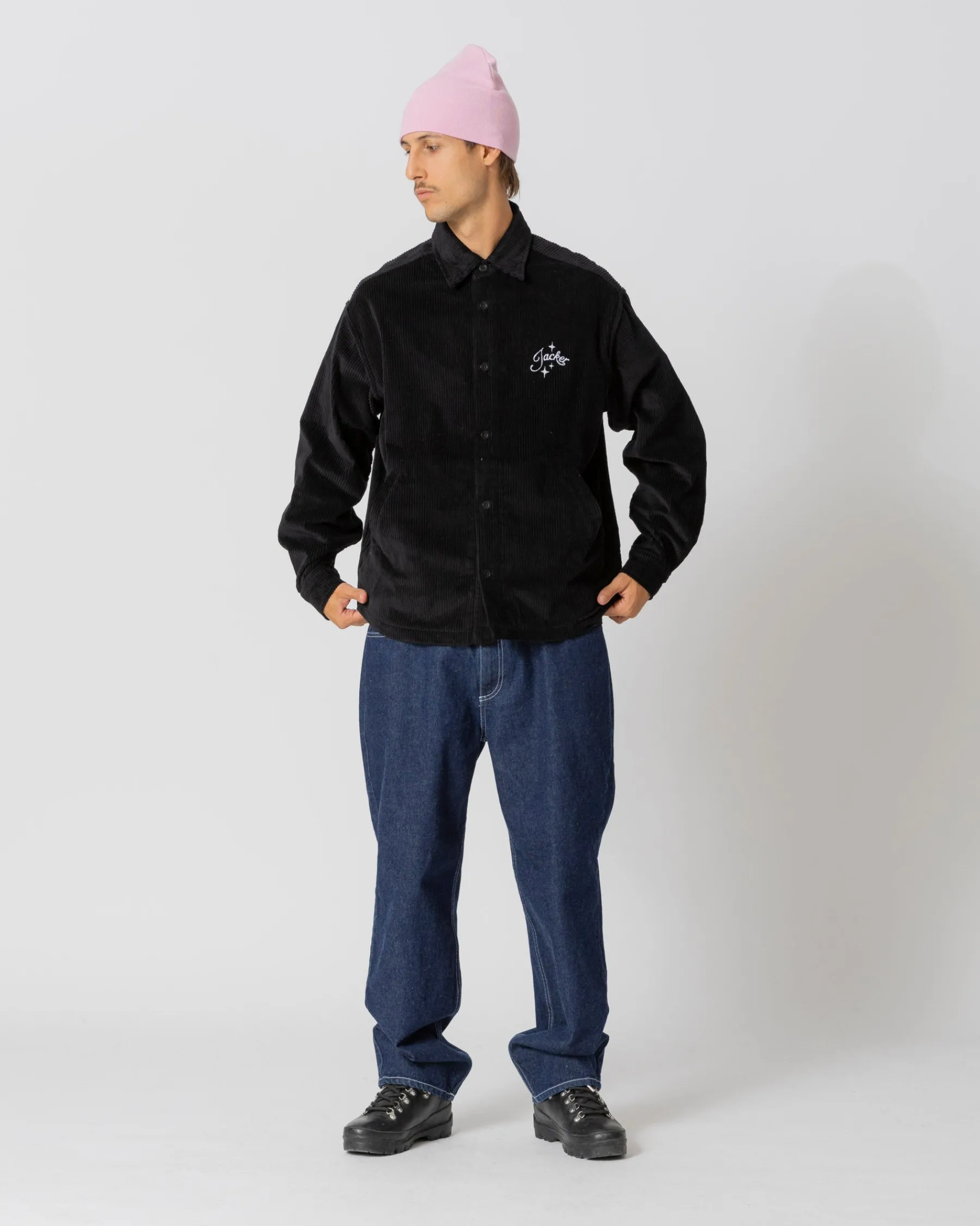 Chemises|JACKER VACATION OVERSHIRT CORDUROY - BLACK