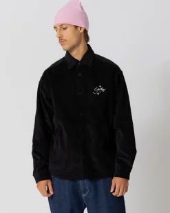 Chemises|JACKER VACATION OVERSHIRT CORDUROY - BLACK
