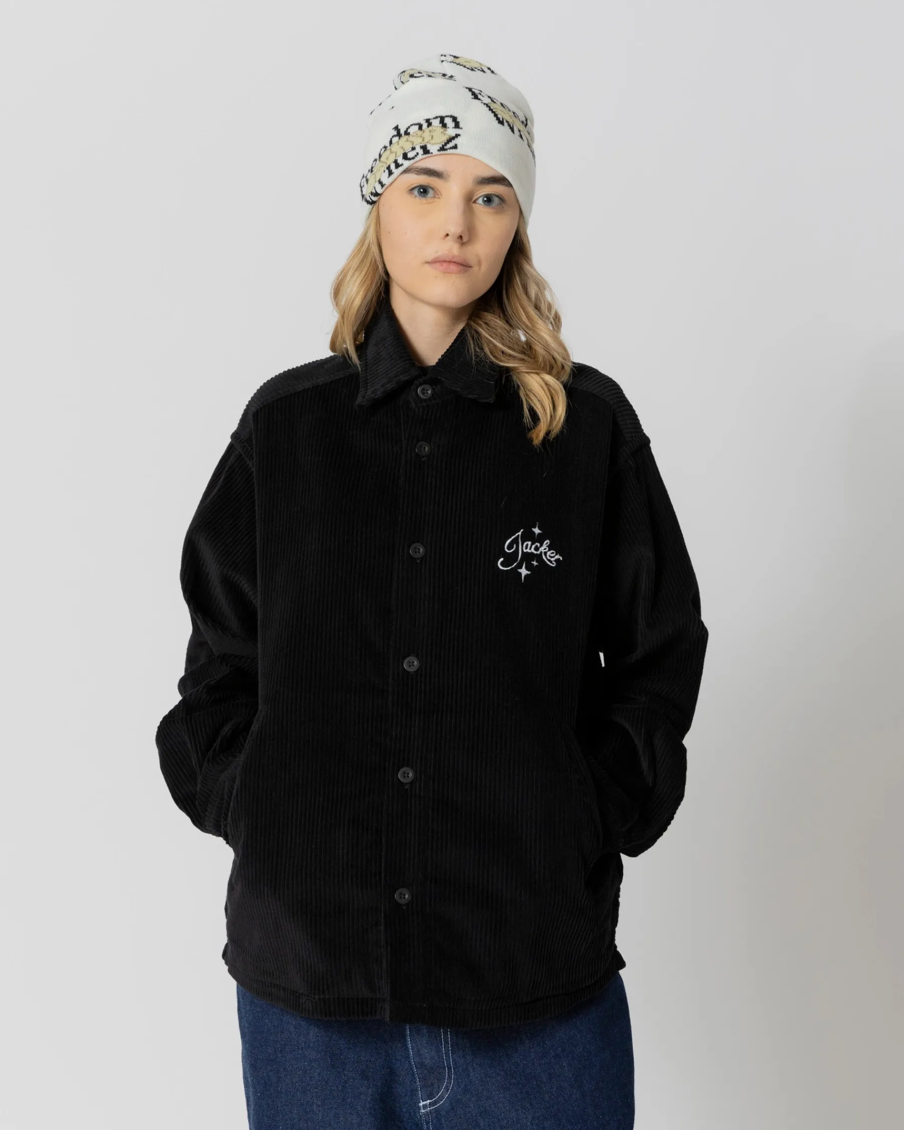 Chemises|JACKER VACATION OVERSHIRT CORDUROY - BLACK